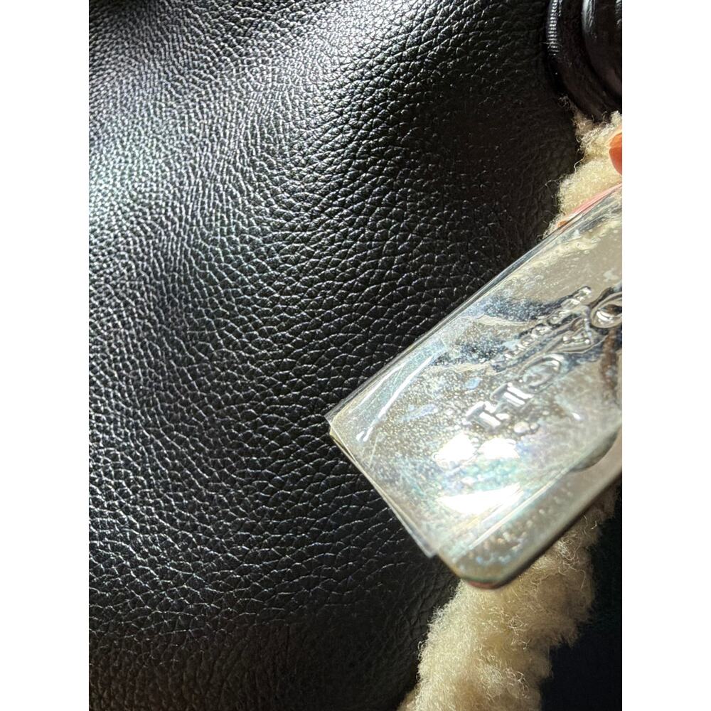 Coach Edie Black Pebbled Leather and Shearling Style 36516NEW without tags - Picture 5 of 9